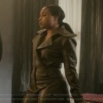 Tiffany's leather blazer and pants on The Chi