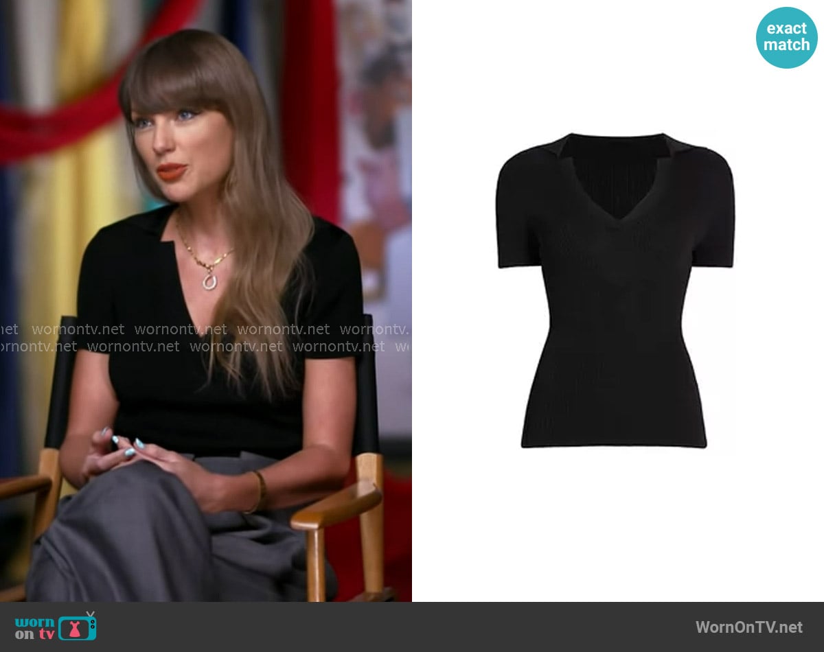 Toccin Short Sleeve Rib Top worn by Taylor Swift on Good Morning America