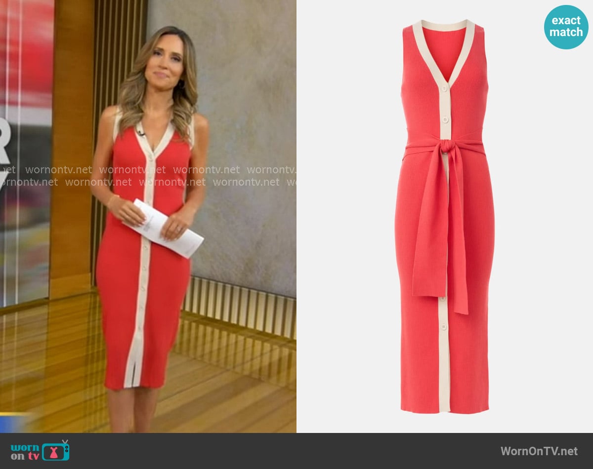 Toccin Sleeveless Button Front Midi Dress worn by Rhiannon Ally on Good Morning America