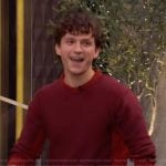 Tom Holland’s red sweater on Live with Kelly and Mark