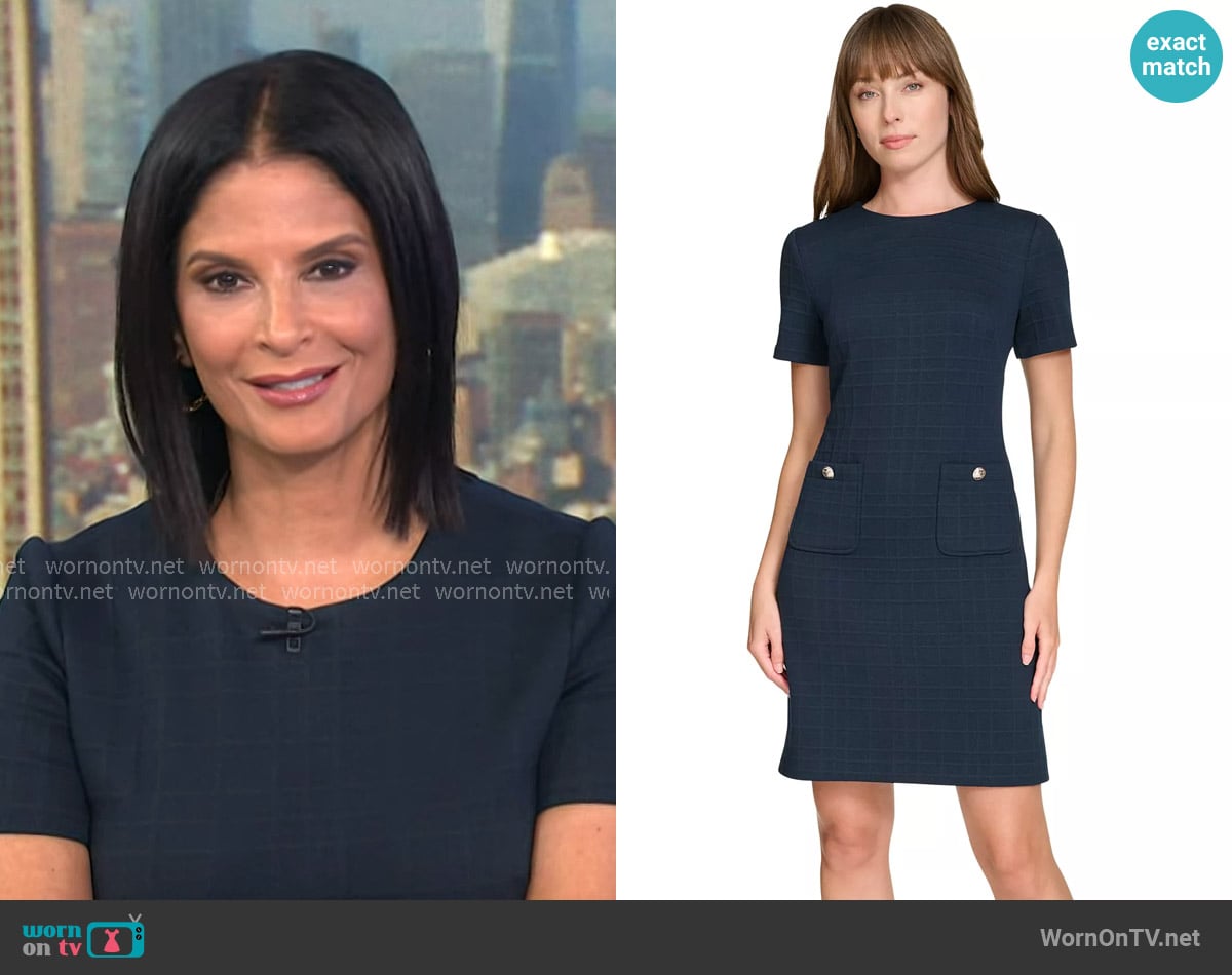 Darlene’s navy plaid short sleeve dress on Today Darlene’s navy plaid short sleeve dress on Today