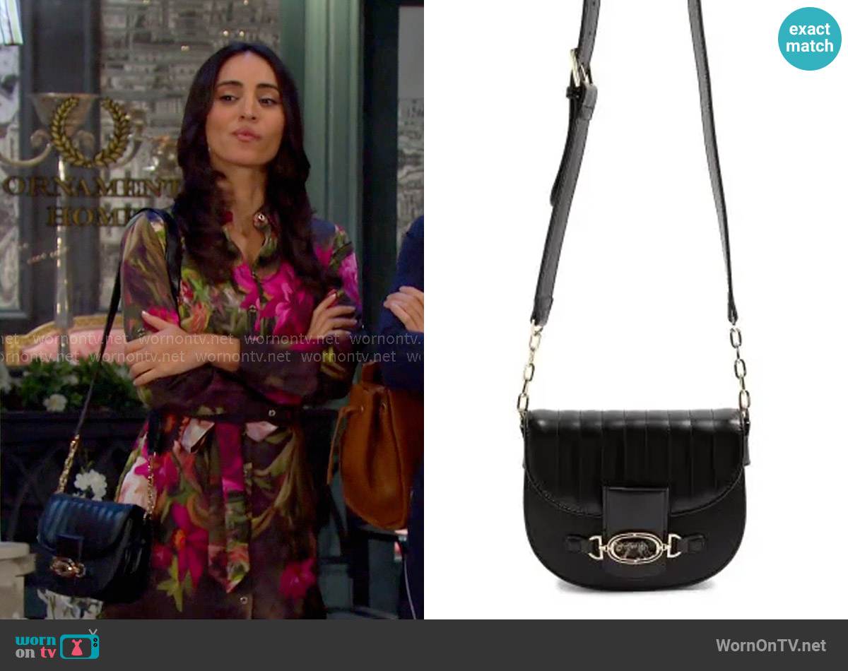 Topshop Panther Trophy Faux Leather Crossbody Bag worn by Gabi Hernandez (Cherie Jimenez) on Days of our Lives