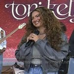 Tori Kelly’s mixed media pants on Today