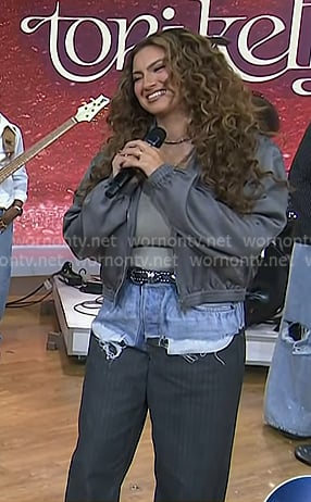 Tori Kelly’s mixed media pants on Today