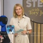 Tory’s beige short sleeve shirtdress on Good Morning America