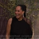 Tracee Ellis Ross's black asymmetric top and organza pants on Live with Kelly and Mark