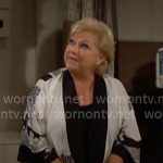 Traci’s white printed kimono jacket on The Young and the Restless
