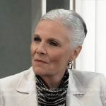 Tracy’s chain print scarf and earrings on General Hospital