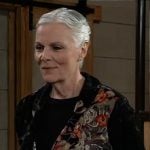 Tracy’s printed button front shirt on General Hospital