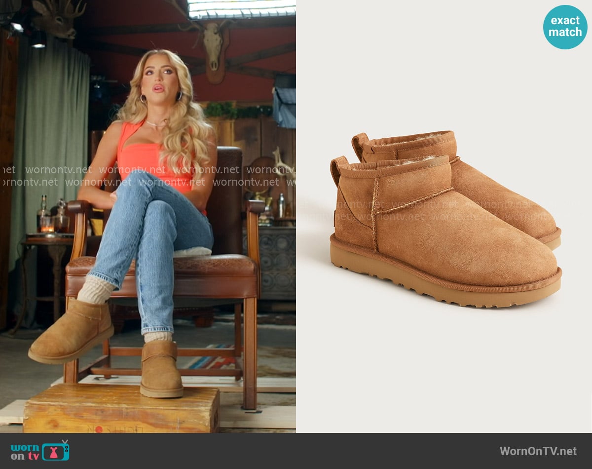 Allie’s brown suede short boots on The McBee Dynasty Real American Cowboys Allie’s brown suede short boots on The McBee Dynasty Real American Cowboys