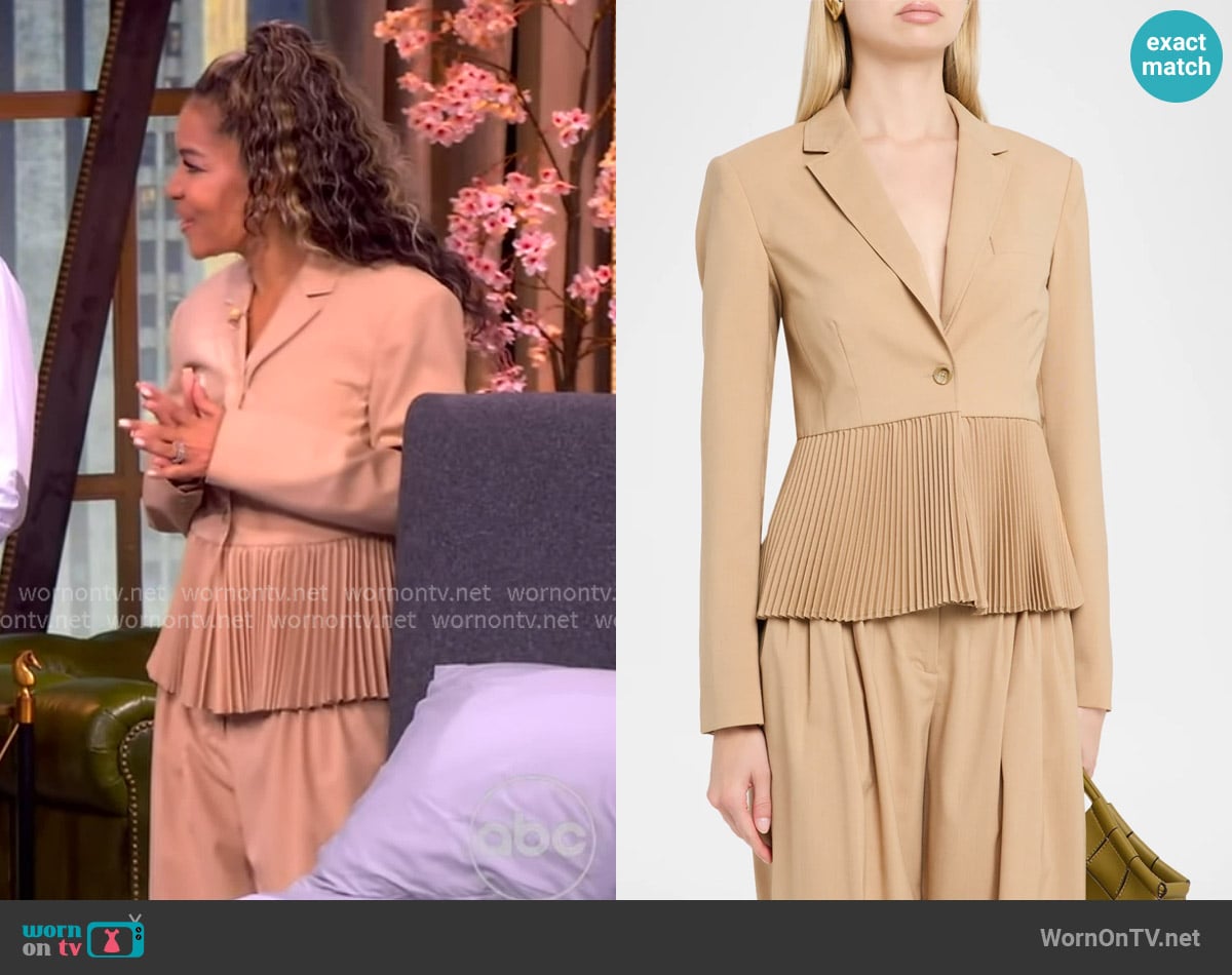 Ulla Johnson Greta Pleated Blazer worn by Sunny Hostin on The View