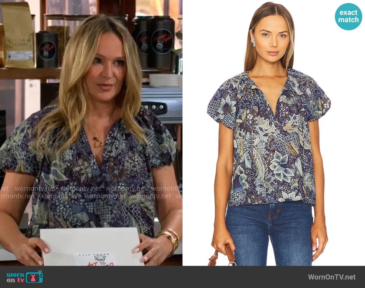 Ulla Johnson Issa Top in Portofino worn by Sharon Newman (Sharon Case) on The Young and the Restless