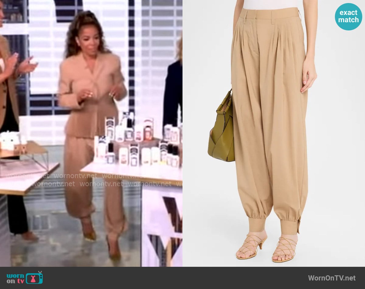 Ulla Johnson Luella Pleated Wool-Blend Pants worn by Sunny Hostin on The View