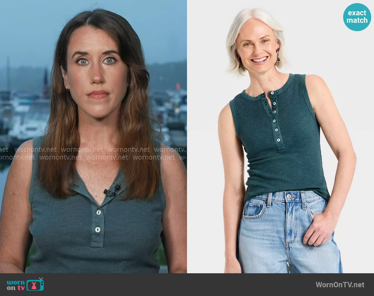 Maggie’s teal green tank on Today