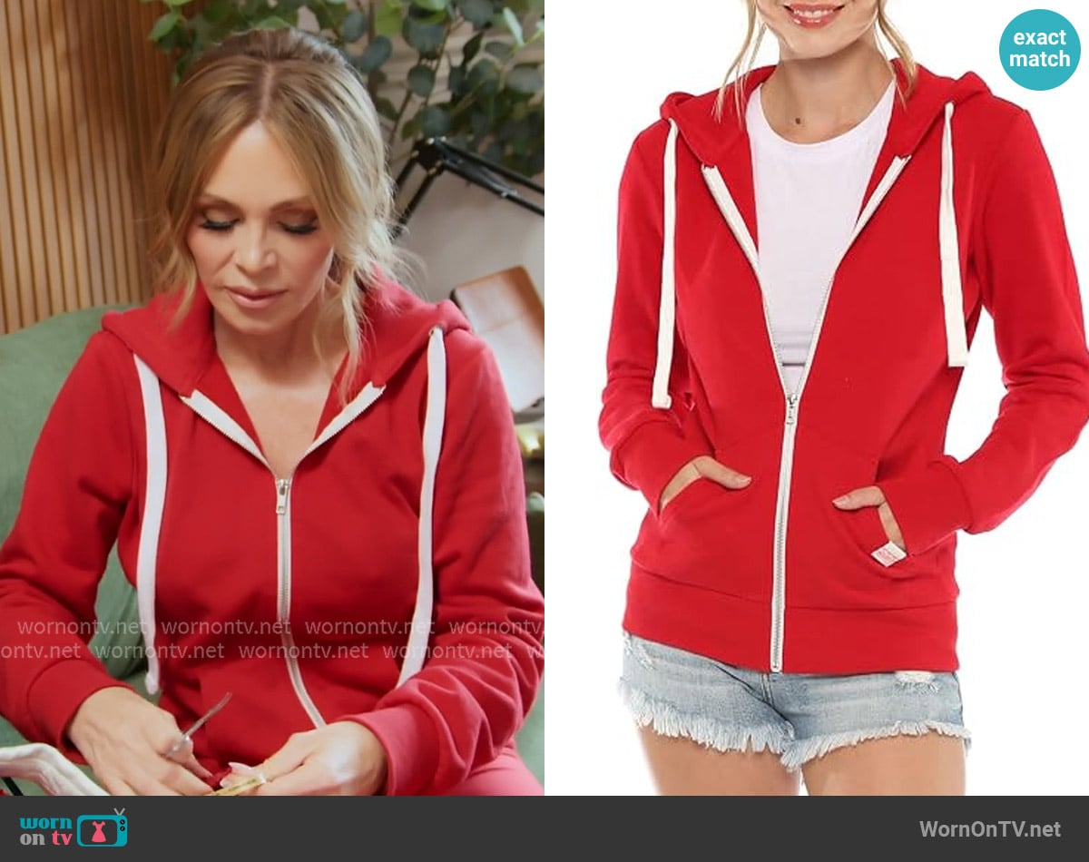 Urban Look Active Long Sleeve Fleece Zip Up Hoodie worn by Tamra Judge on The Real Housewives of Orange County