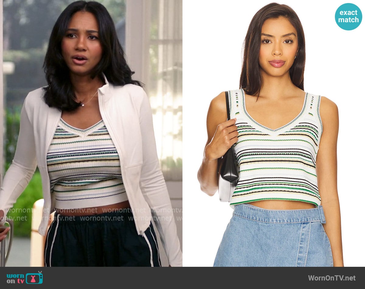 Veronica Beard Carlin Knit Tank worn by Layla Keating (Greta Onieogou) on All American