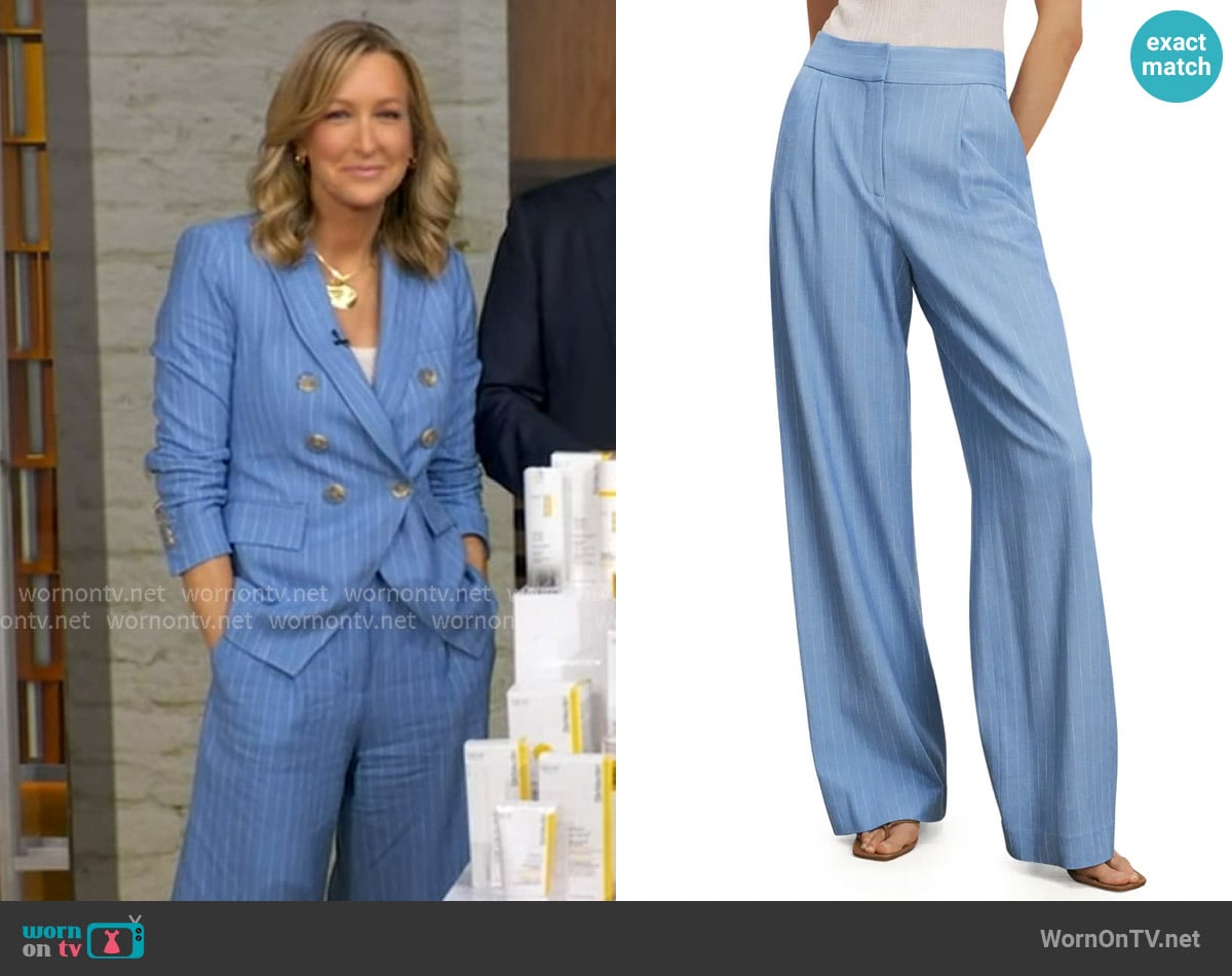 Lara’s blue pinstripe pants on GMA