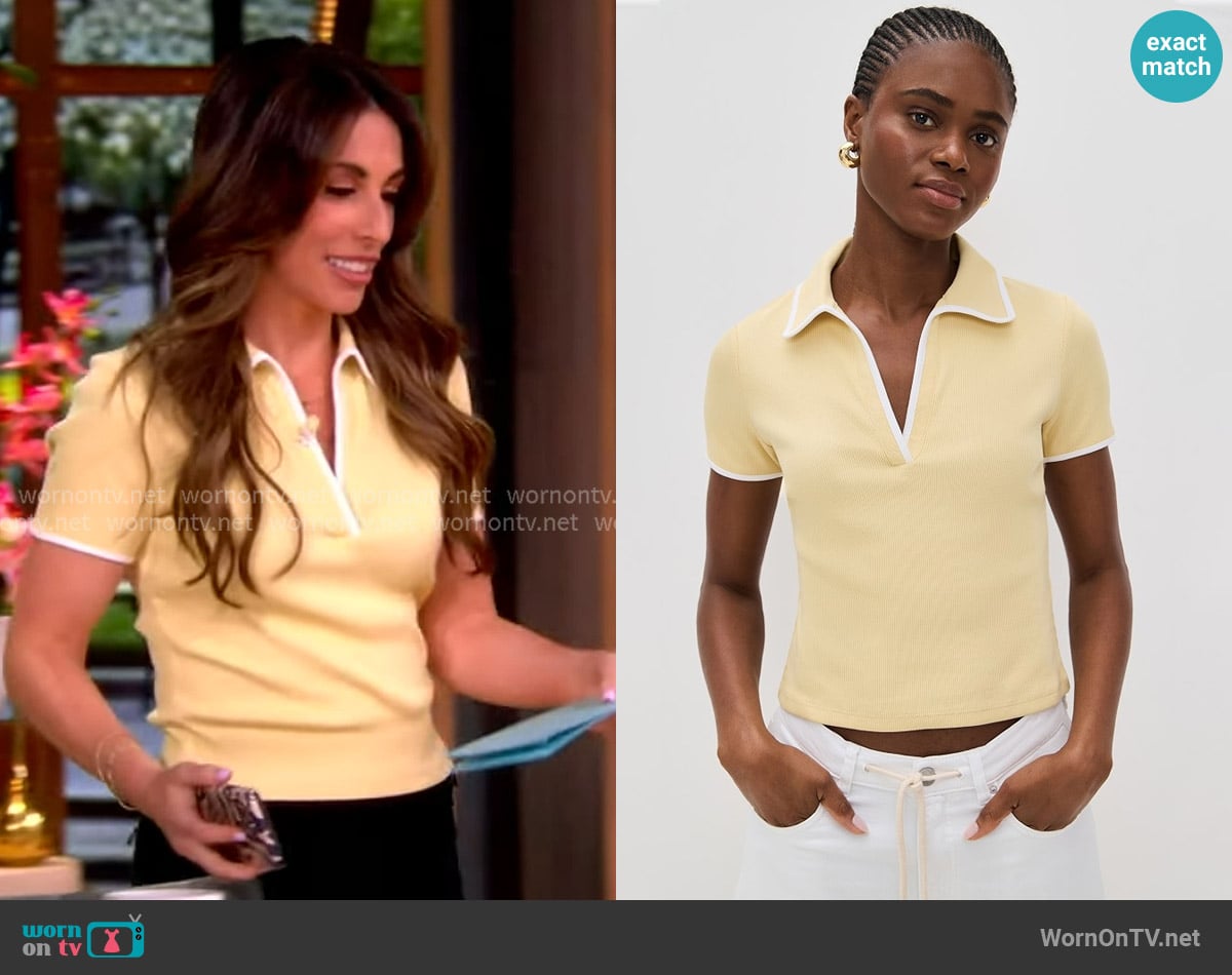 Veronica Beard Kearney Tee with Contrast Piping worn by Alyssa Farah Griffin on The View