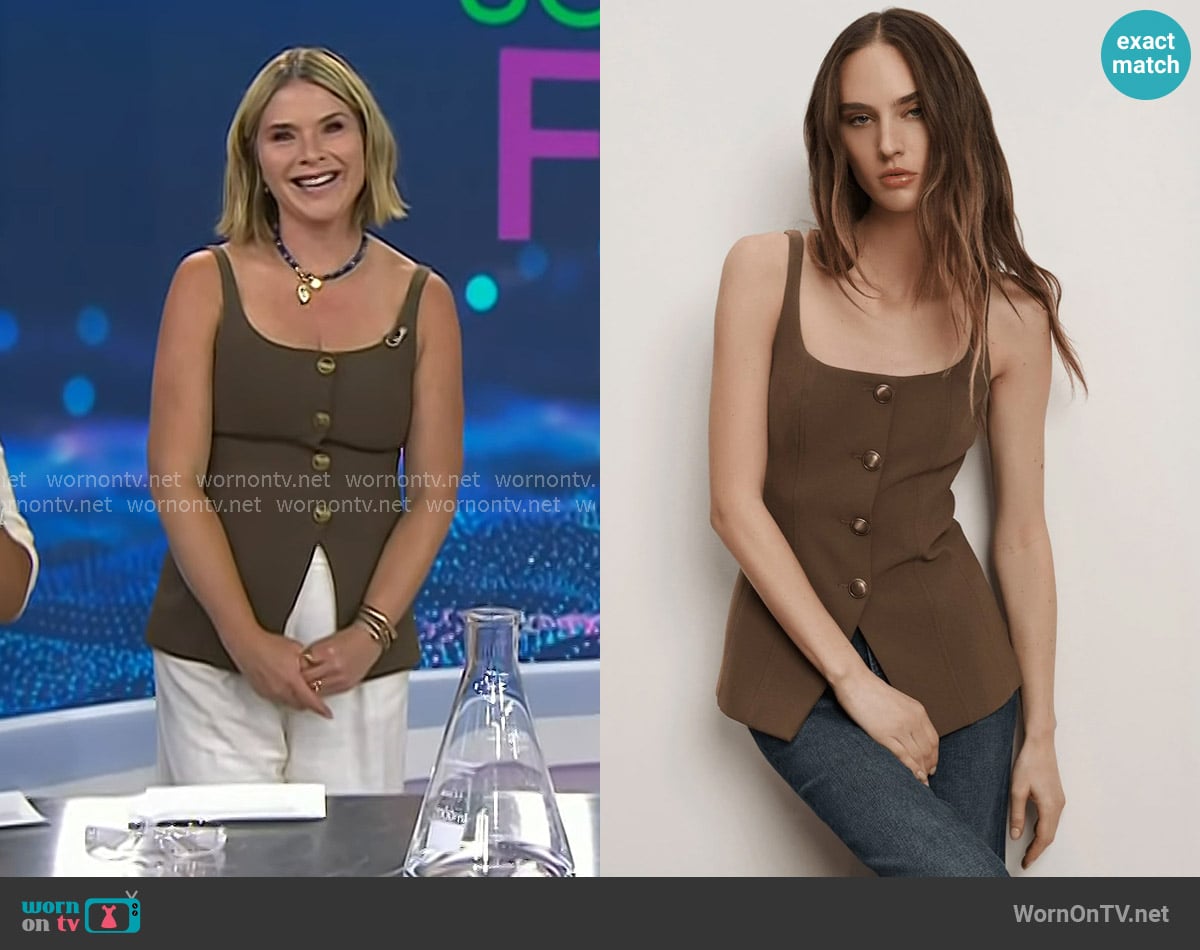 Jenna’s brown button up vest on Today Jenna’s brown button up vest on Today