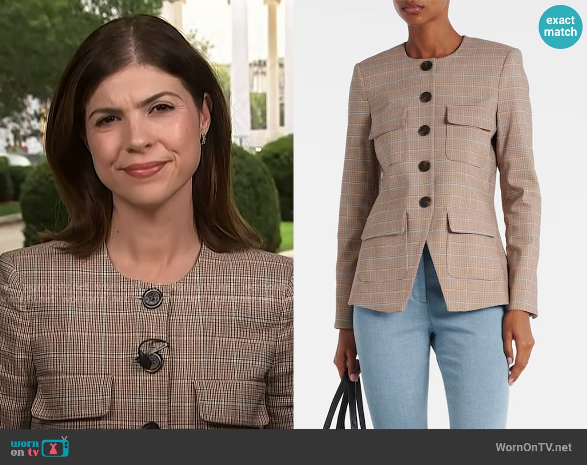 Veronica Beard Orrin Plaid Blazer worn by Monica Alba on NBC News Daily