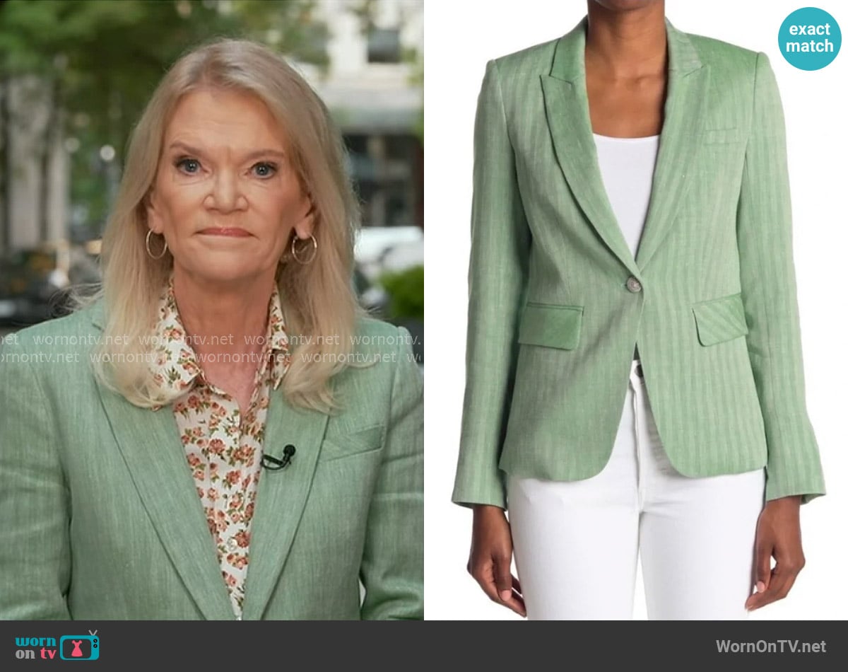 Veronica Beard Schoolboy Linen Dickey Jacket worn by Martha Raddatz on Good Morning America