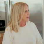 Vicki’s button shoulder sweater on The Real Housewives of Orange County