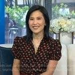 Vicky’s black fruit print puff sleeve top on Today
