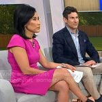 Vicky's black leather heel sandals on NBC News Daily