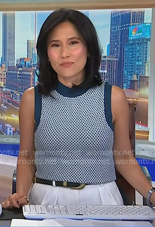 Vicky’s blue textured vest on NBC News Daily