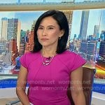 Vicky's fuchsia pink cap sleeve dress on NBC News Daily