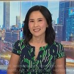 Vicky’s green and navy printed dress on NBC News Daily
