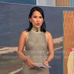 Vicky's grey knit fringed asymmetric dress on NBC News Daily