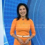 Vicky's orange ribbed knit dress on Today