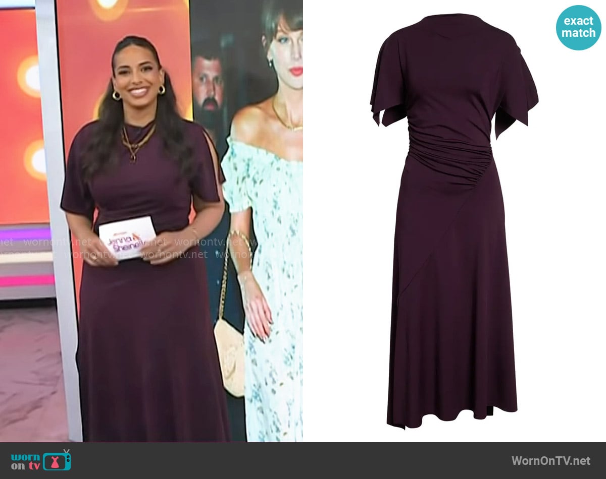 Nessa Diab’s purple slit sleeve dress on Today Nessa Diab’s purple slit sleeve dress on Today