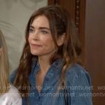 Victoria’s embroidered denim shirt on The Young and the Restless