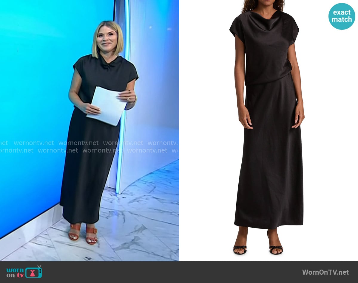 Vince Draped Cowlneck Maxi Dress worn by Jenna Bush Hager on Today