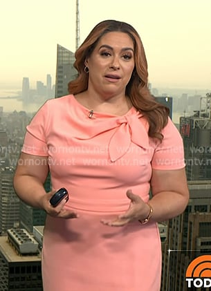 Violeta Yas’ pink tie neck dress on Today