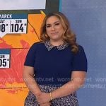 Violeta’s blue print collared dress on NBC News Daily