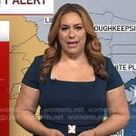 Violeta’s navy square neck belted mini dress on NBC News Daily