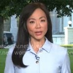 Weijia Jiang's light blue jacket on CBS Mornings