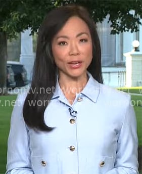 Weijia Jiang’s light blue jacket on CBS Mornings