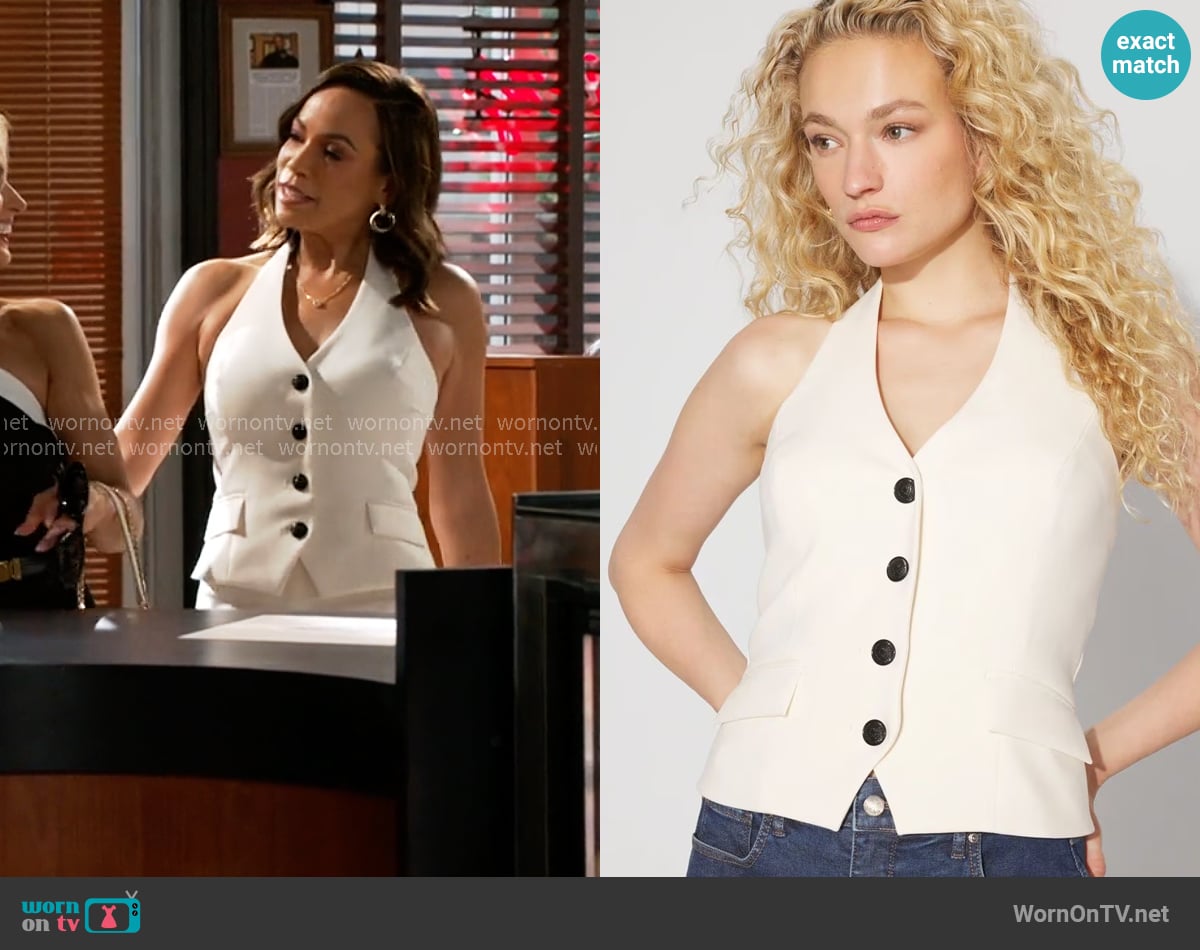 White House Black Market Pocket Vest Halter Top worn by Nicole Dupree Richardson (Daphnee Duplaix) on Beyond the Gates