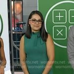 Yanely Espinal’s green tie neck sheath dress on Today