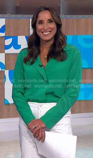 Yasmin’s green blouse on NBC News Daily