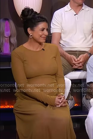 Yvonne’s khaki brown long sleeve reunion dress on In The City