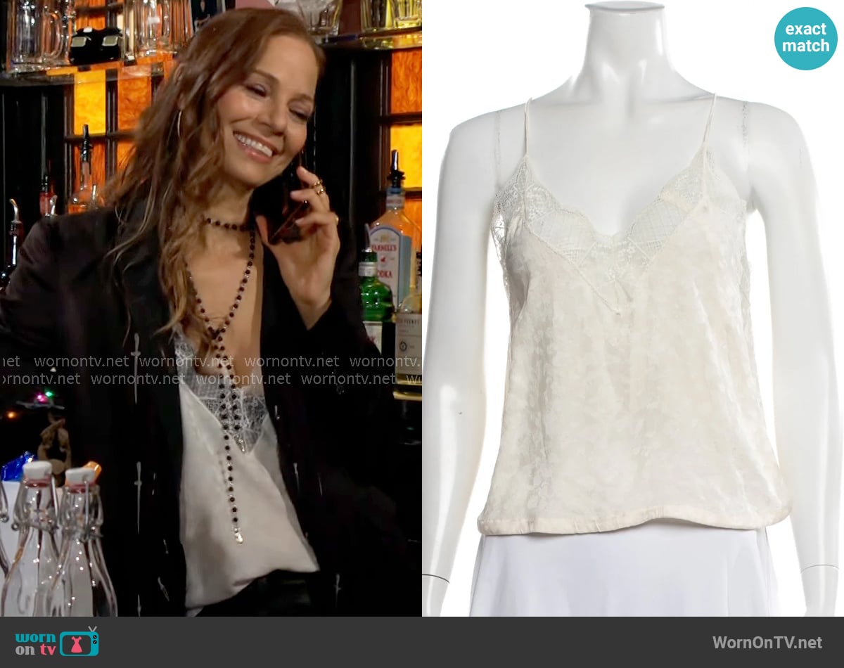 Zadig and Voltaire Christy Cami in Leo Ecru worn by Sienna Bacall (Tamara Braun) on The Young and the Restless