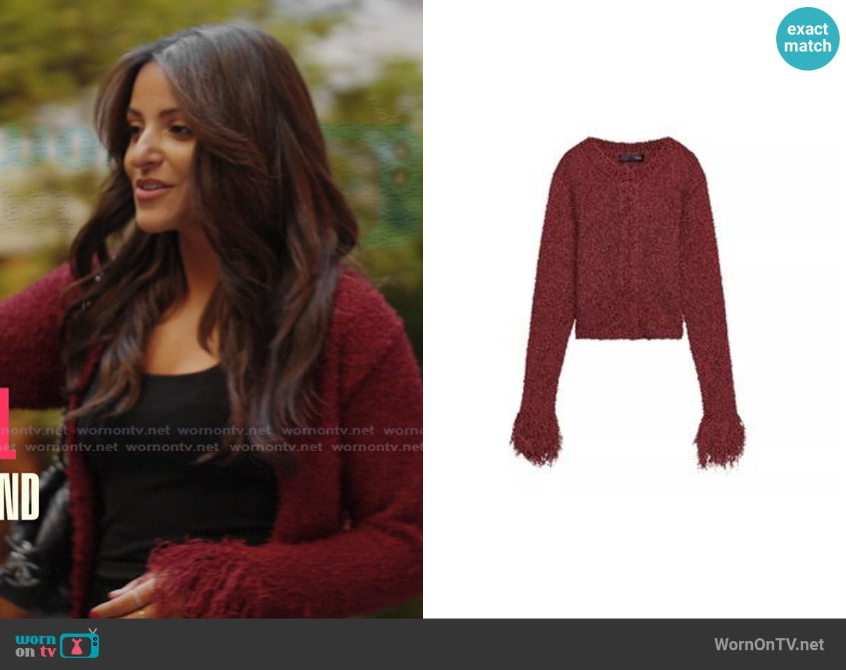 Zara Feather Cuff Cardigan worn by Kendall on Next Gen NYC