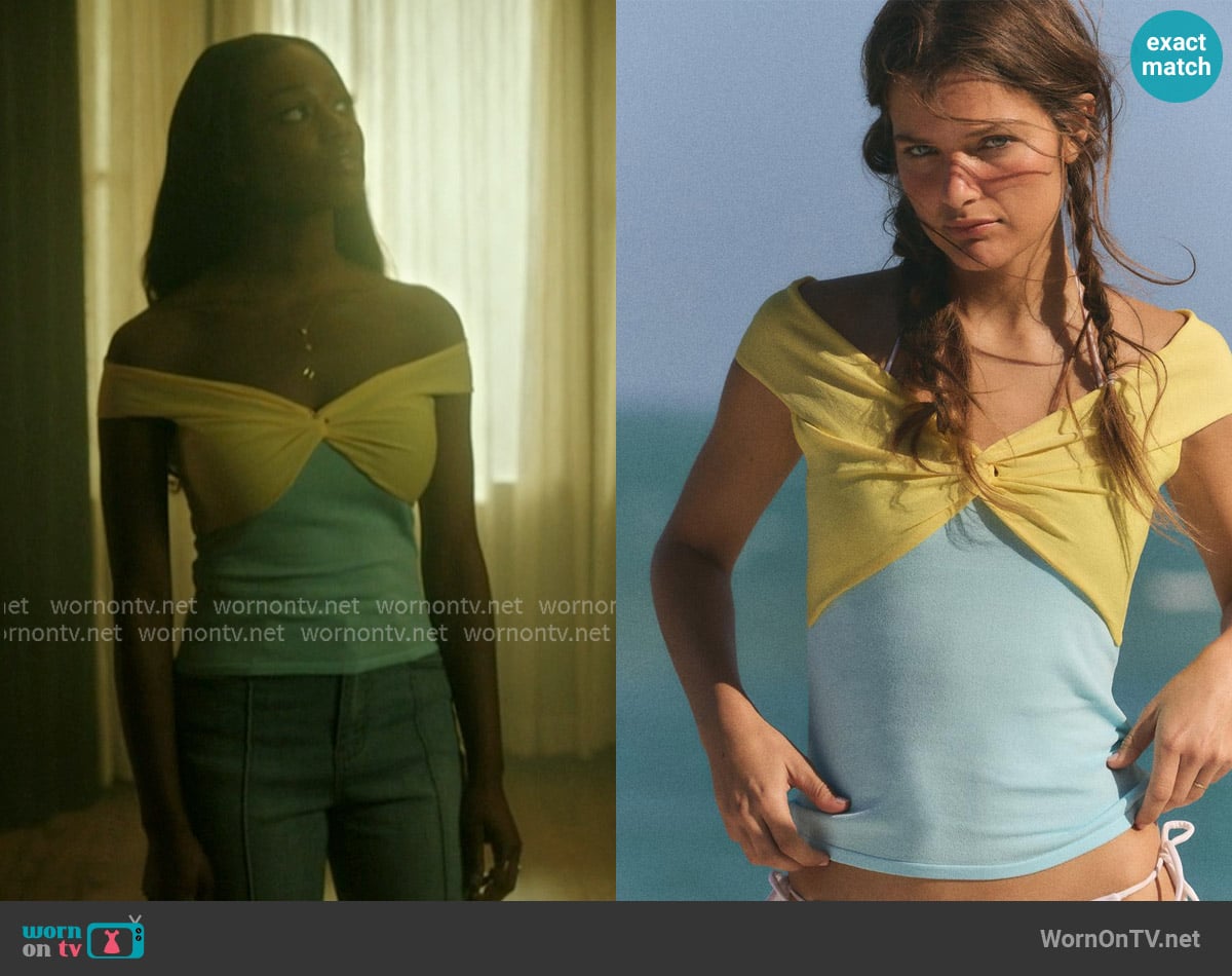 Zara Knot Knit Top worn by Kiesha Williams (Birgundi Baker) on The Chi