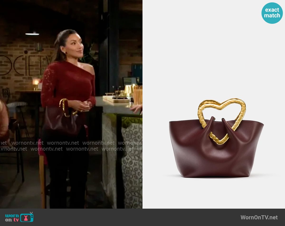 Zara Metal Handle Handbag worn by Audra Charles (Zuleyka Silver) on The Young and the Restless