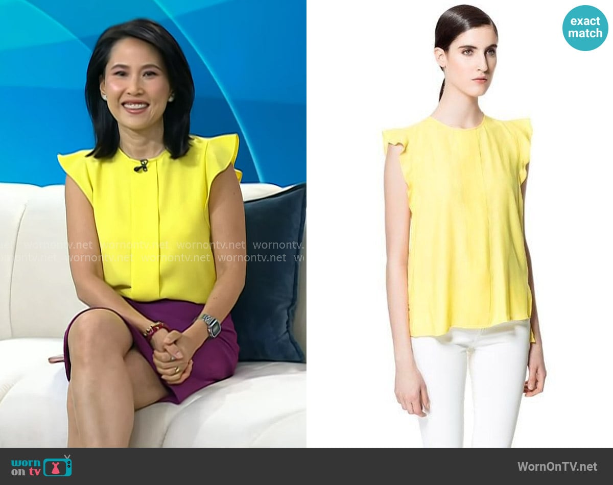 Zara Ruffle Frill Sleeves Blouse worn by Vicky Nguyen on Today